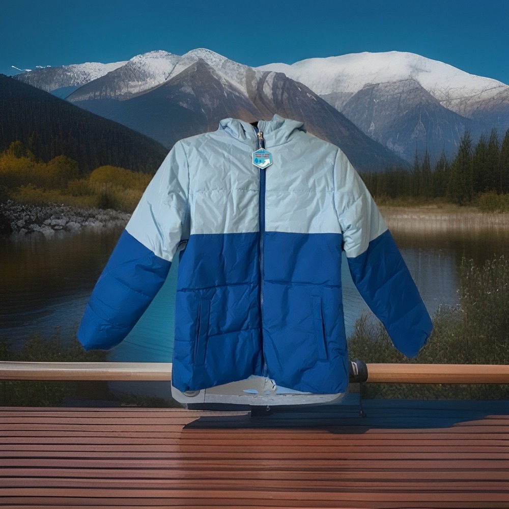 Whales Tail Outerwear Hooded Coat Boys 14/16 Winter Blue Puffer Jacket‎ Zip